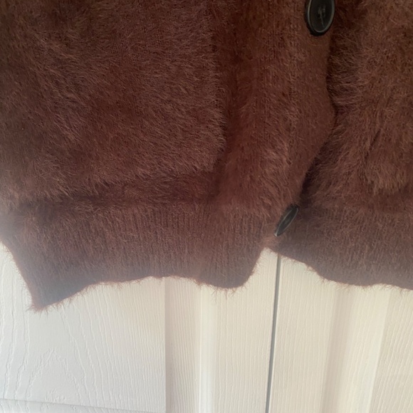 Chocolate Brown Cozy button down cardigan Sweater Size Large - Picture 4 of 4